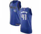 Dallas Mavericks #41 Dirk Nowitzki Authentic Royal Blue Road Basketball Jersey - Icon Edition