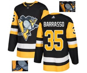 Adidas Pittsburgh Penguins #35 Tom Barrasso Authentic Black Fashion Gold NHL Jersey