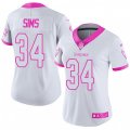 Women Tampa Bay Buccaneers #34 Charles Sims Limited White Pink Rush Fashion NFL Jersey