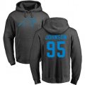 Carolina Panthers #95 Charles Johnson Ash One Color Pullover Hoodie