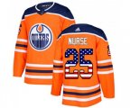 Edmonton Oilers #25 Darnell Nurse Authentic Orange USA Flag Fashion NHL Jersey