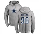 Dallas Cowboys #96 Maliek Collins Ash Name & Number Logo Pullover Hoodie