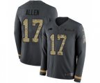 Buffalo Bills #17 Josh Allen Limited Black Salute to Service Therma Long Sleeve Football Jersey