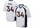 Denver Broncos #34 Will Parks Game White Football Jersey