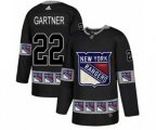 Adidas New York Rangers #22 Mike Gartner Authentic Black Team Logo Fashion NHL Jersey