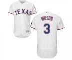Texas Rangers #3 Russell Wilson White Home Flex Base Authentic Collection MLB Jersey