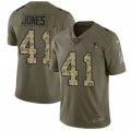 New England Patriots #41 Cyrus Jones Limited Olive Camo 2017 Salute to Service NFL Jersey