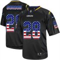 Los Angeles Chargers #28 Melvin Gordon Elite Black USA Flag Fashion NFL Jersey