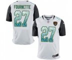 Jacksonville Jaguars #27 Leonard Fournette Elite White Road Drift Fashion Football Jersey