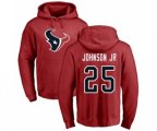 Houston Texans #25 Duke Johnson Jr Red Name & Number Logo Pullover Hoodie