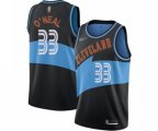 Cleveland Cavaliers #33 Shaquille O'Neal Authentic Black Hardwood Classics Finished Basketball Jersey