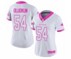 Women Atlanta Falcons #54 Foye Oluokun Limited White Pink Rush Fashion Football Jersey
