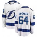 Tampa Bay Lightning #64 Matthew Spencer Fanatics Branded White Away Breakaway NHL Jersey