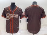 Cleveland Browns Blank Brown Stitched MLB Cool Base Nike Baseball Jersey