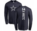Dallas Cowboys #54 Randy White Navy Blue Backer Long Sleeve T-Shirt
