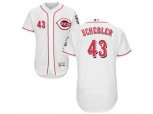 Cincinnati Reds #43 Scott Schebler White Flexbase Authentic Collection Stitched MLB Jersey