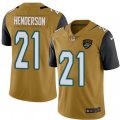 Jacksonville Jaguars #21 C.J. Henderson Gold Stitched Limited Rush Jersey