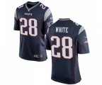 New England Patriots #28 James White Game Navy Blue Team Color Football Jersey