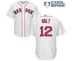 Boston Red Sox #12 Brock Holt Replica White Home Cool Base Baseball Jersey