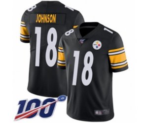 Pittsburgh Steelers #18 Diontae Johnson Black Team Color Vapor Untouchable Limited Player 100th Season Football Jersey