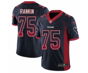 Houston Texans #75 Martinas Rankin Limited Navy Blue Rush Drift Fashion NFL Jersey