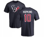 Houston Texans #10 DeAndre Hopkins Navy Blue Name & Number Logo T-Shirt