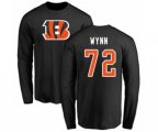 Cincinnati Bengals #72 Kerry Wynn Black Name & Number Logo Long Sleeve T-Shirt