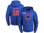 Chicago Cubs #18 Ben Zobrist Blue 2016 World Series Champions Primary Logo Pullover Baseball Hoodie