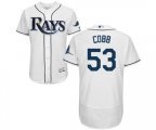 Tampa Bay Rays #53 Alex Cobb Home White Flexbase Authentic Collection Baseball Jersey
