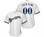 Milwaukee Brewers Customized Replica White Home Cool Base Baseball Jersey