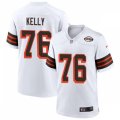 Cleveland Browns Retired Player #76 Lou Groza Nike 2021 White Retro 1946 75th Anniversary Jersey