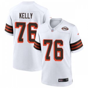 Cleveland Browns Retired Player #76 Lou Groza Nike 2021 White Retro 1946 75th Anniversary Jersey