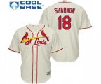 St. Louis Cardinals #18 Mike Shannon Replica Cream Alternate Cool Base Baseball Jersey