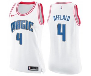 Women\'s Orlando Magic #4 Arron Afflalo Swingman White Pink Fashion Basketball Jersey