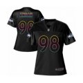 Women Seattle Seahawks #98 Ezekiel Ansah Game Black Fashion Football Jersey