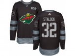 Minnesota Wild #32 Alex Stalock Premier Black 1917-2017 100th Anniversary NHL Jersey