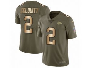 Kansas City Chiefs #2 Dustin Colquitt Limited Olive Gold 2017 Salute to Service NFL Jerse