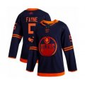 Edmonton Oilers #5 Mark Fayne Authentic Navy Blue Alternate Hockey Jersey