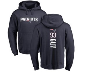 New England Patriots #93 Lawrence Guy Navy Blue Backer Pullover Hoodie