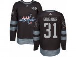 Washington Capitals #31 Philipp Grubauer Authentic Black 1917-2017 100th Anniversary NHL Jersey