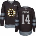 Boston Bruins #14 Paul Postma Premier Black 1917-2017 100th Anniversary NHL Jersey