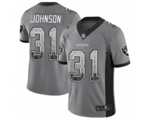 Oakland Raiders #31 Isaiah Johnson Limited Gray Rush Drift Fashion Football Jersey