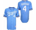 Kansas City Royals #4 Alex Gordon Authentic Light Blue 1985 Turn Back The Clock Baseball Jersey