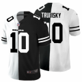 Chicago Bears #10 Mitchell Trubisky Black V White Peace Split Nike Vapor Untouchable Limited NFL Jersey