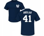 Baseball New York Yankees #41 Miguel Andujar Navy Blue Name & Number T-Shirt