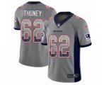 New England Patriots #62 Joe Thuney Limited Gray Rush Drift Fashion NFL Jersey