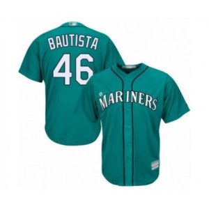 Seattle Mariners #46 Gerson Bautista Authentic Teal Green Alternate Cool Base Baseball Player Jersey