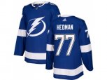 Tampa Bay Lightning #77 Victor Hedman Blue Home Authentic Stitched NHL Jersey