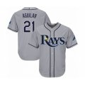 Tampa Bay Rays #21 Jesus Aguilar Authentic Grey Road Cool Base Baseball Player Jersey