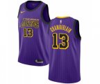 Los Angeles Lakers #13 Wilt Chamberlain Authentic Purple Basketball Jersey - City Edition